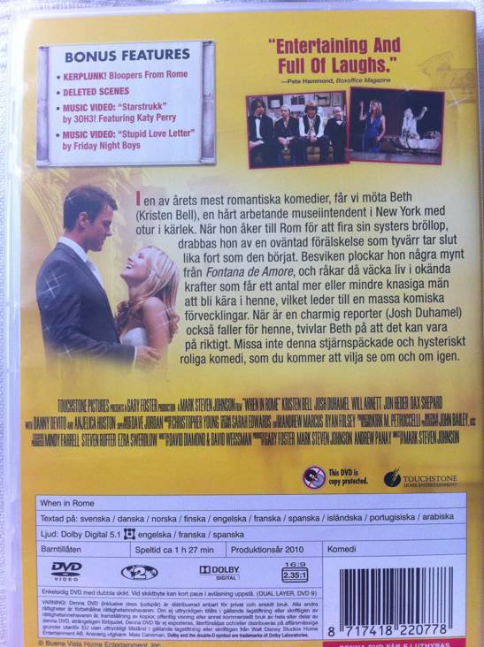When in Rome DVD movie collectible [Barcode 786936786354] - Main Image 2