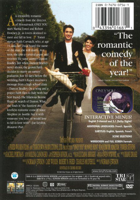 Only You DVD movie collectible [Barcode 0043396016811] - Main Image 3