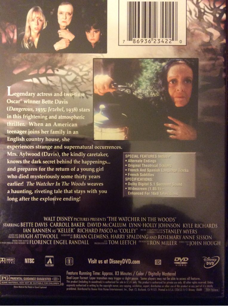 Watcher in the Woods, The DVD movie collectible [Barcode 786936234220] - Main Image 2