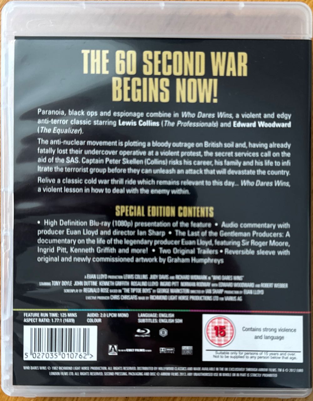 (BR) Who Dares Wins Blu-ray movie collectible [Barcode 5027035010762] - Main Image 2