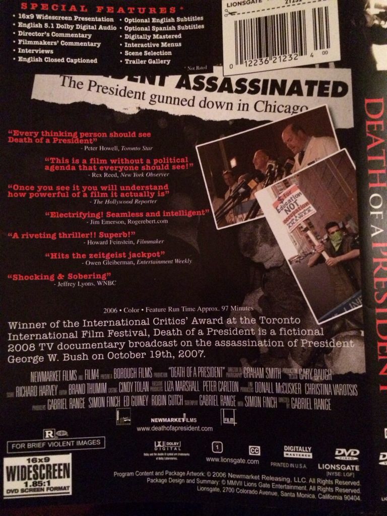 Death of a President DVD movie collectible [Barcode 012236212324] - Main Image 2