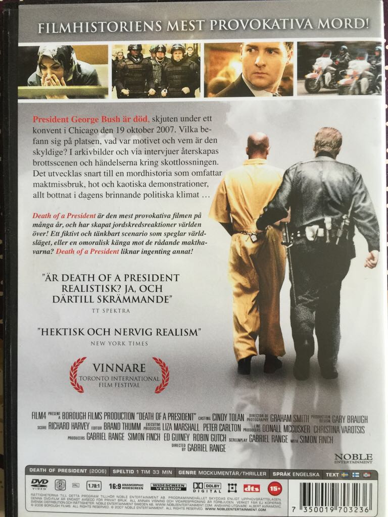 Death of a President DVD movie collectible [Barcode 7350019703236] - Main Image 2