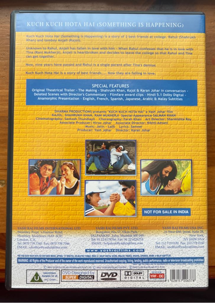 Kuch Kuch Hota Hai DVD movie collectible [Barcode 5028157206378] - Main Image 2