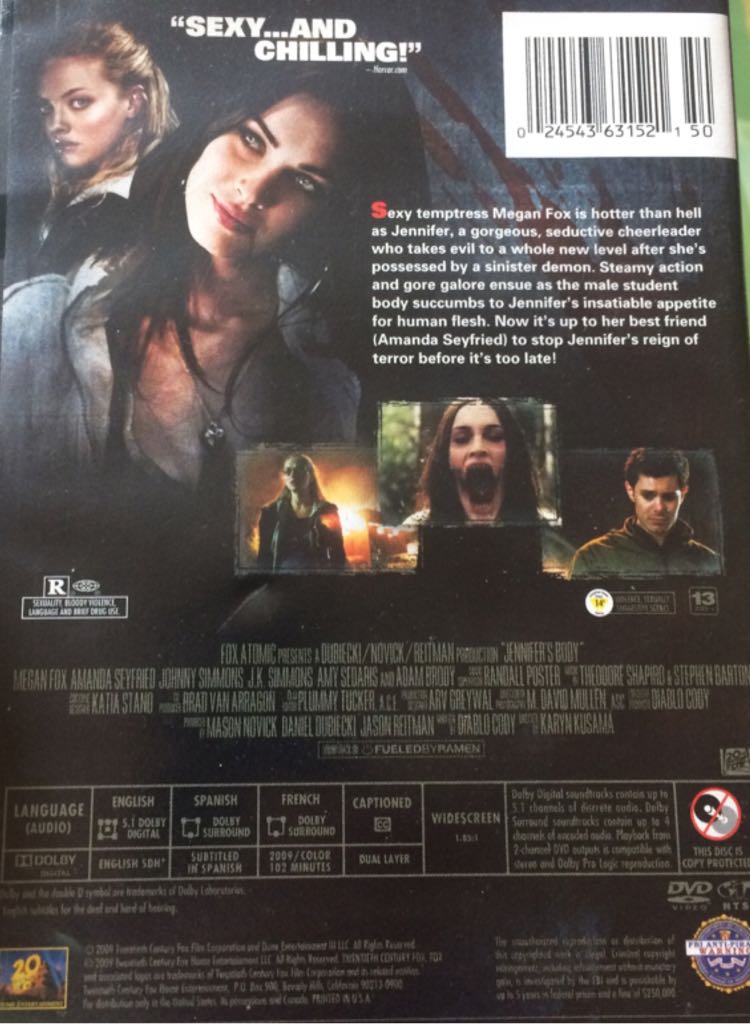 Jennifer’s Body DVD movie collectible [Barcode 024543631521] - Main Image 2