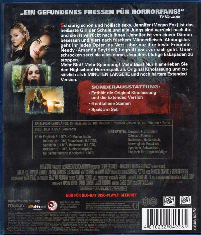 Jennifer’s Body Blu-ray movie collectible [Barcode 5039036049641] - Main Image 2