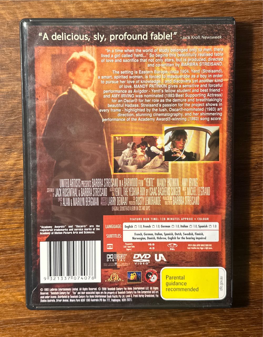 Yentl (1983) DVD DVD movie collectible [Barcode 9321337074078] - Main Image 2