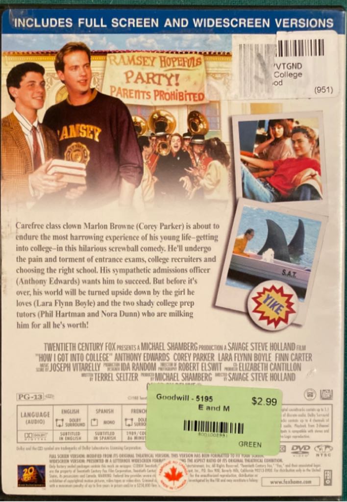 How I Got Into College DVD movie collectible [Barcode 024543102106] - Main Image 2