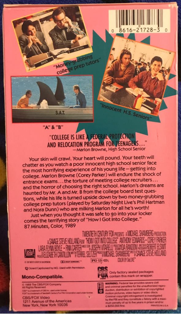 How I Got Into College (VHS) VHS movie collectible [Barcode 086162172830] - Main Image 2