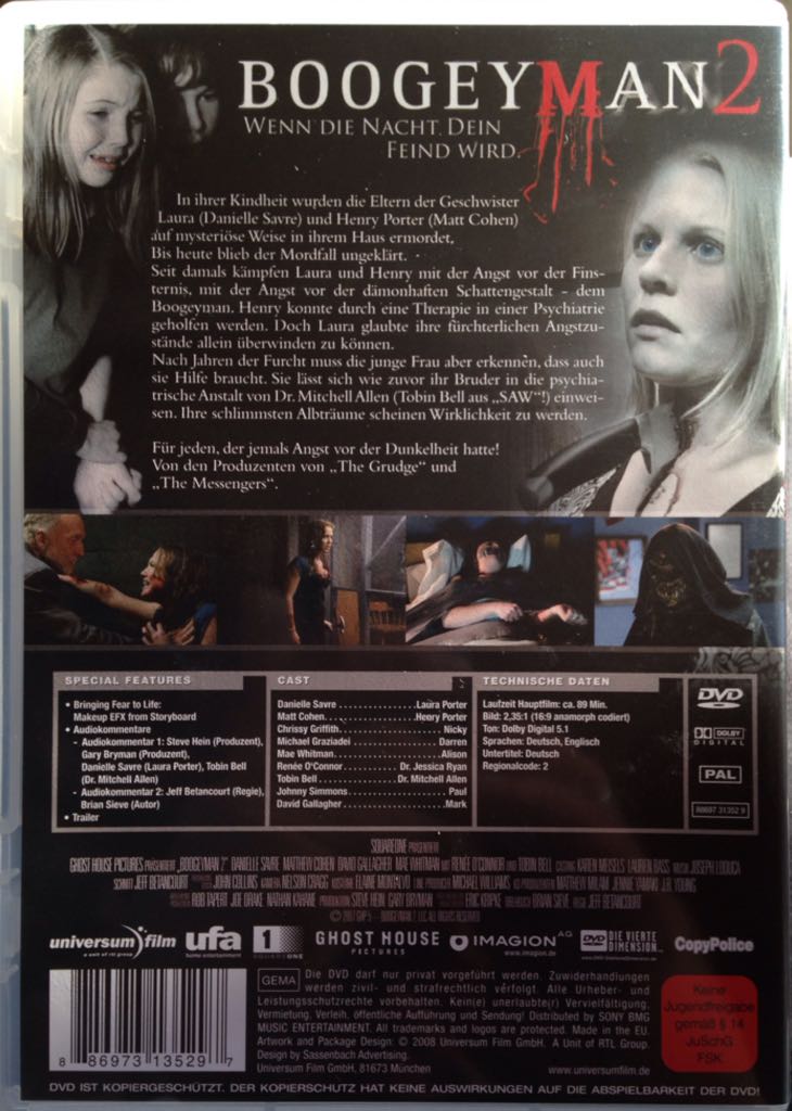 Boogeyman 2 DVD movie collectible [Barcode 886973135297] - Main Image 2