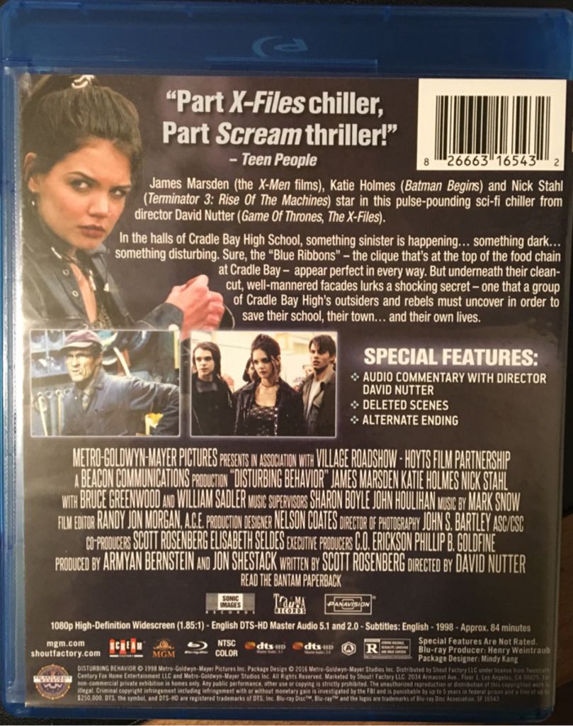 * BR : SCREAM FACTORY : Disturbing Behavior Blu-ray movie collectible [Barcode 826663165432] - Main Image 2