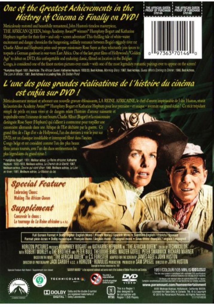 The African Queen Blu-ray movie collectible [Barcode 5037115327239] - Main Image 2