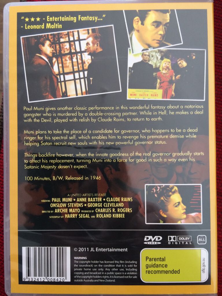 Angel on my Shoulder DVD movie collectible [Barcode 9332412008420] - Main Image 2