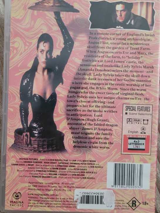 The Lair of the White Worm  DVD movie collectible [Barcode 9315842000332] - Main Image 2