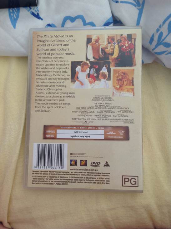 The Pirate Movie DVD movie collectible [Barcode 9321337033150] - Main Image 2