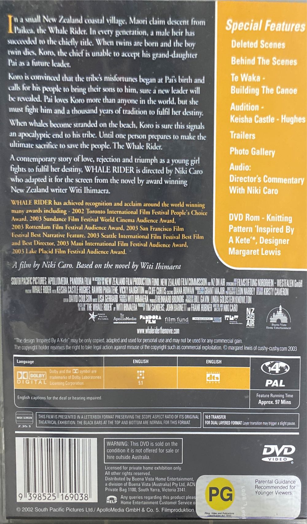 Whale Rider DVD movie collectible [Barcode 9398525169038] - Main Image 2