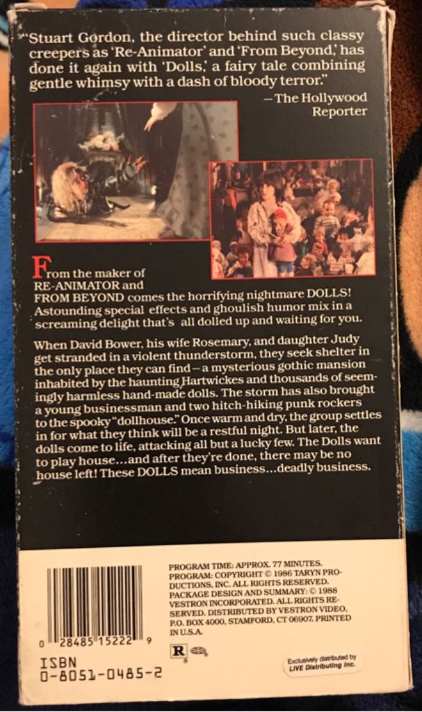 Dolls VHS movie collectible [Barcode 028485152229] - Main Image 2