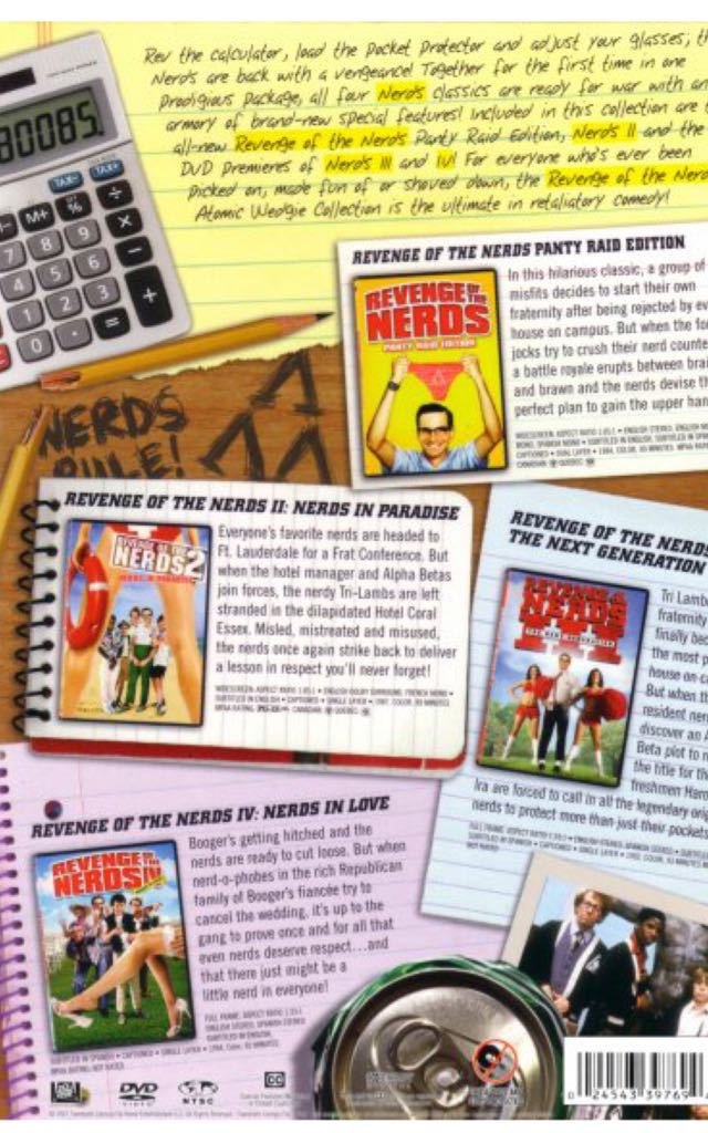 Revenge of the Nerds 1-4:  The Atomic Wedgie Collection DVD movie collectible [Barcode 024543650973] - Main Image 2