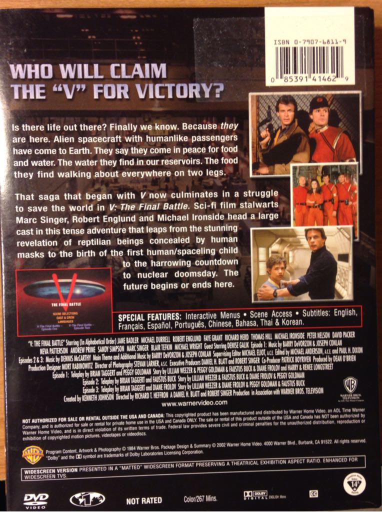 V: The Final Battle DVD movie collectible [Barcode 085391414629] - Main Image 2