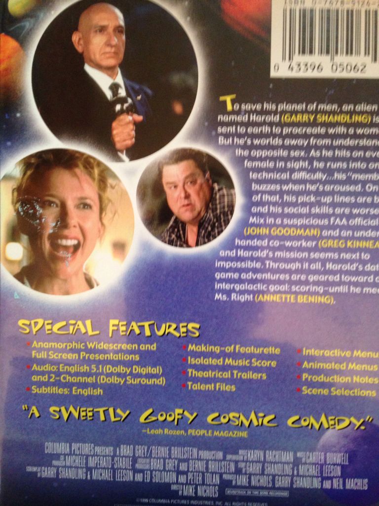 What Planet Are You From? DVD movie collectible [Barcode 043396050624] - Main Image 2