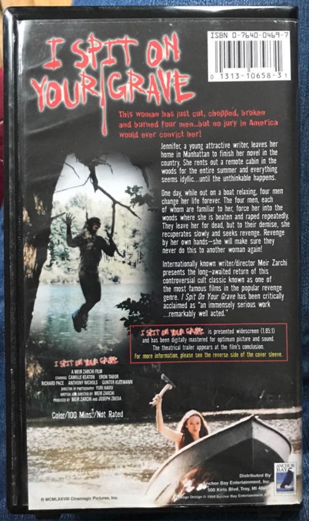 I Spit on Your Grave VHS movie collectible [Barcode 013131065831] - Main Image 2