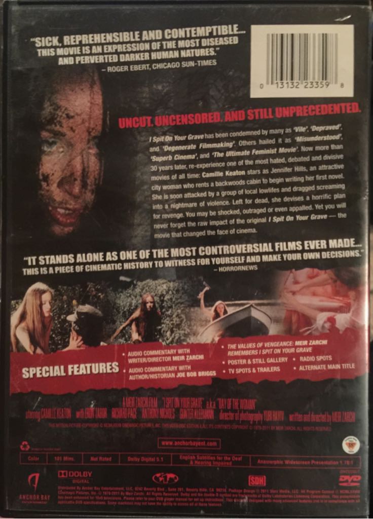 I Spit On Your Grave DVD-R movie collectible [Barcode 013132233598] - Main Image 2