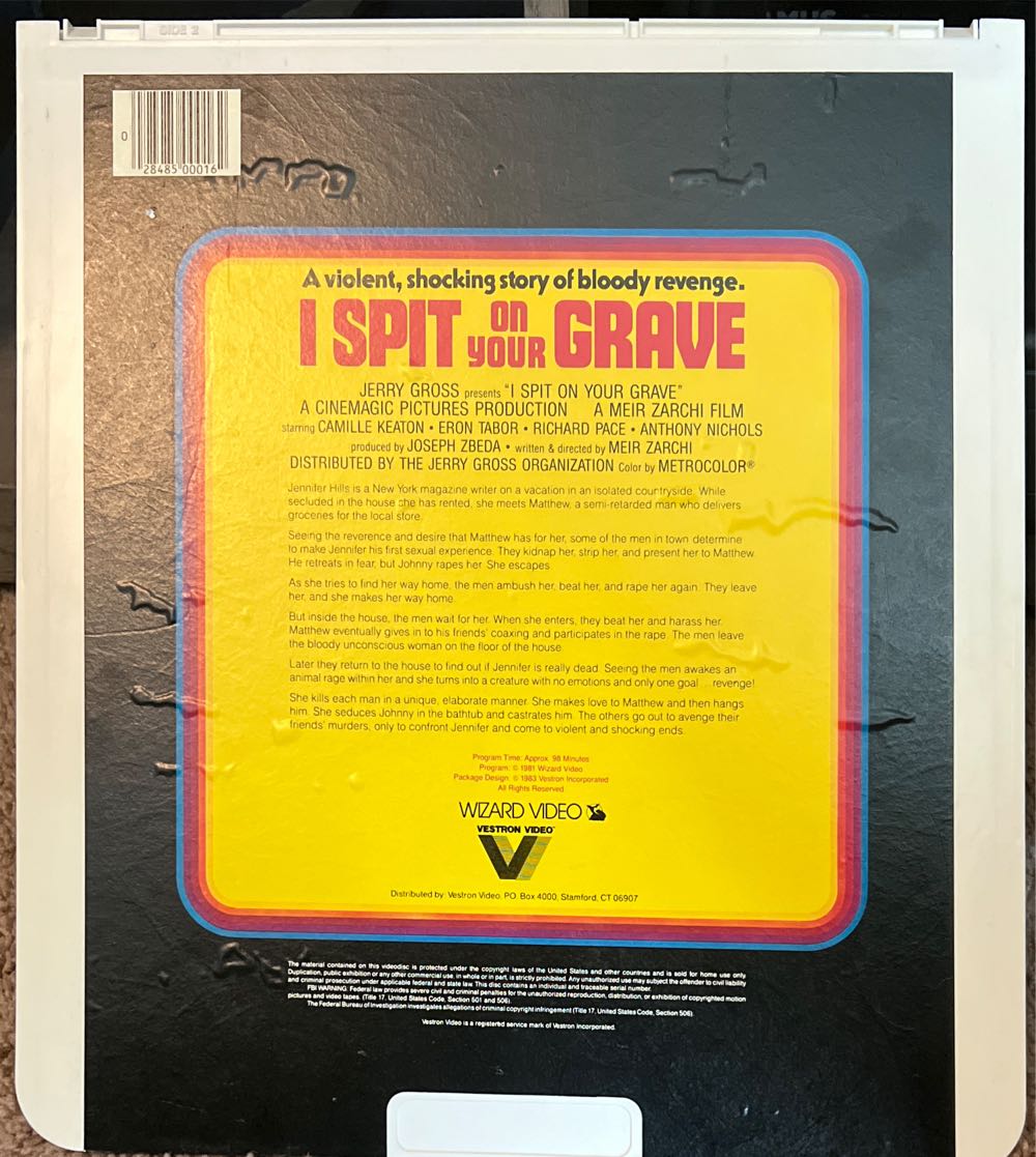 I Spit on Your Grave (1978) DVD movie collectible [Barcode 028485000162] - Main Image 2