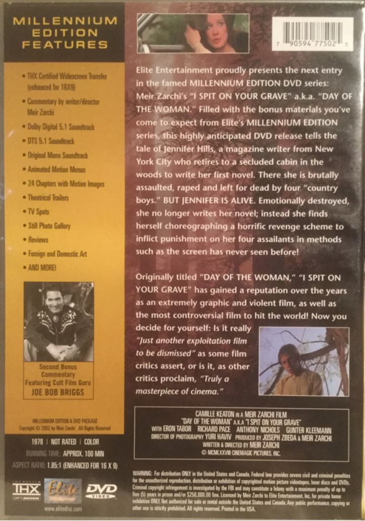 I Spit on Your Grave DVD movie collectible [Barcode 790594775025] - Main Image 2