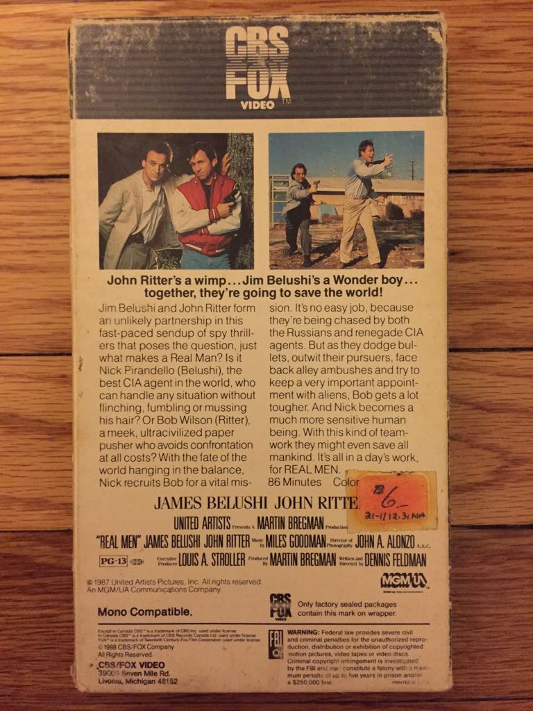 Real Men VHS movie collectible [Barcode 086162474330] - Main Image 2