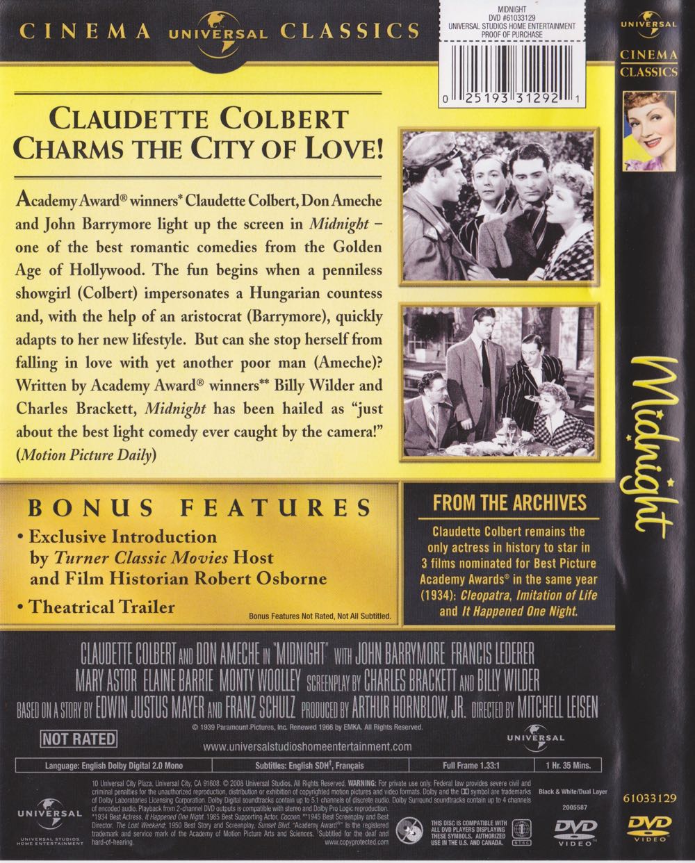 Midnight DVD movie collectible [Barcode 025193312921] - Main Image 2