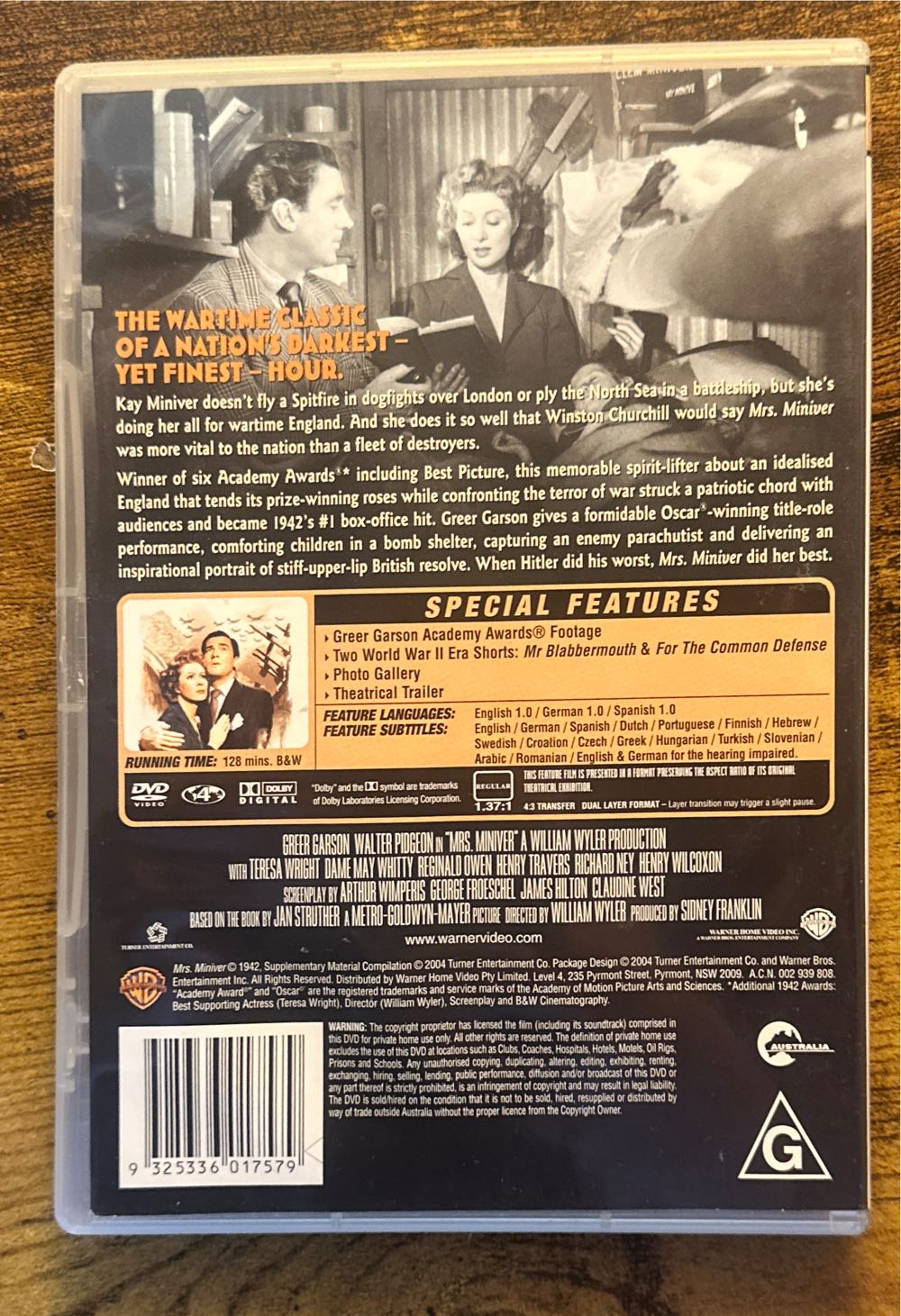 Mrs. Miniver (1942) DVD DVD movie collectible [Barcode 9325336017579] - Main Image 2