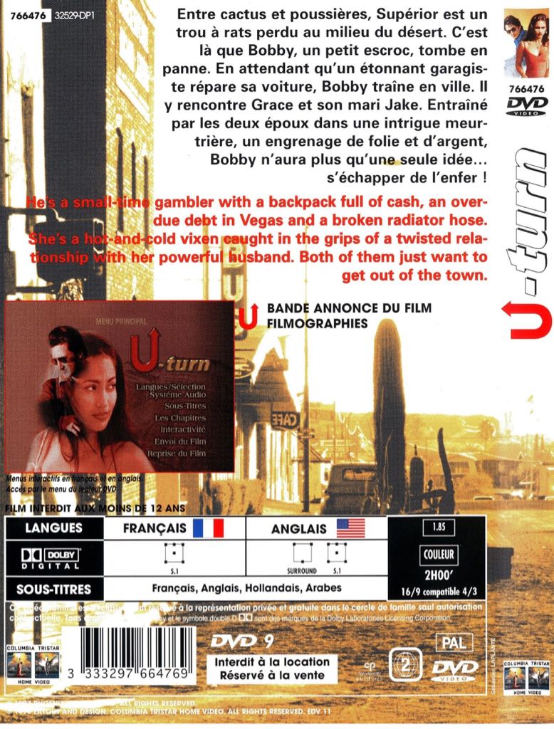 U Turn DVD movie collectible [Barcode 5014756647667] - Main Image 2