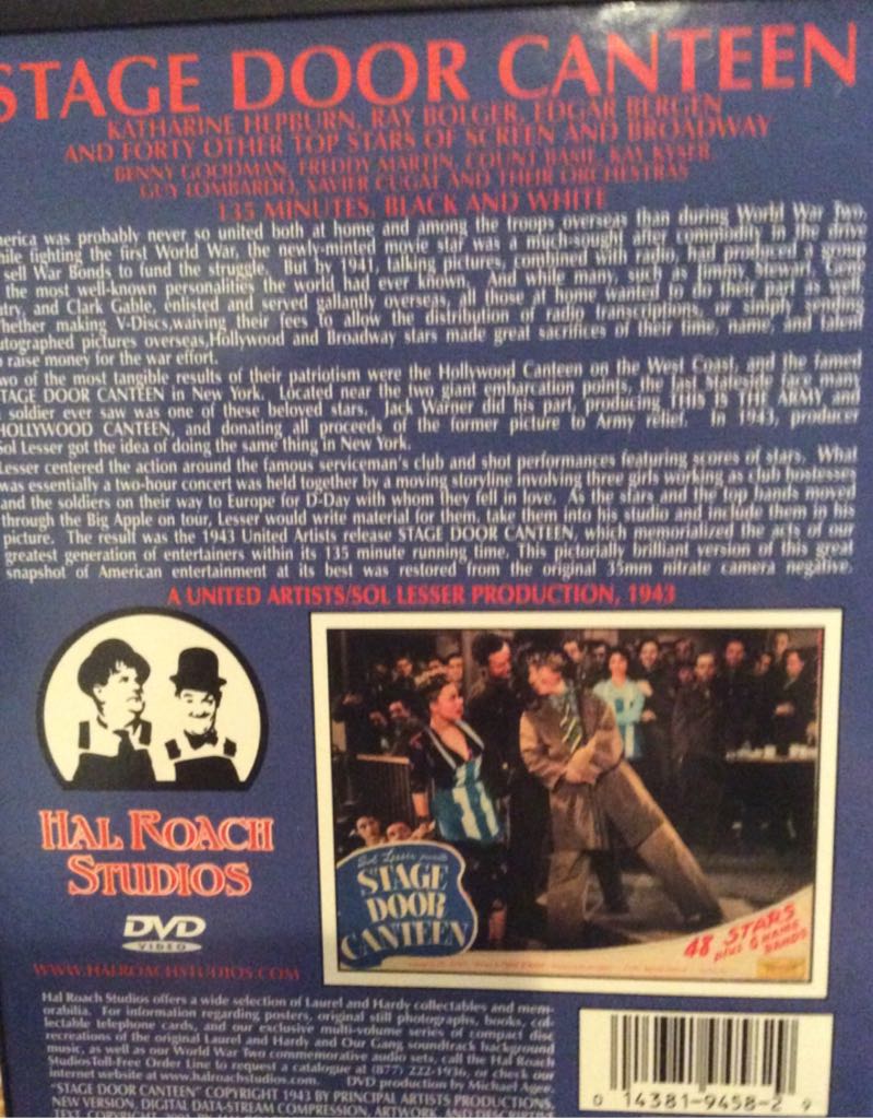 Stage Door Canteen DVD movie collectible [Barcode 014381945829] - Main Image 2