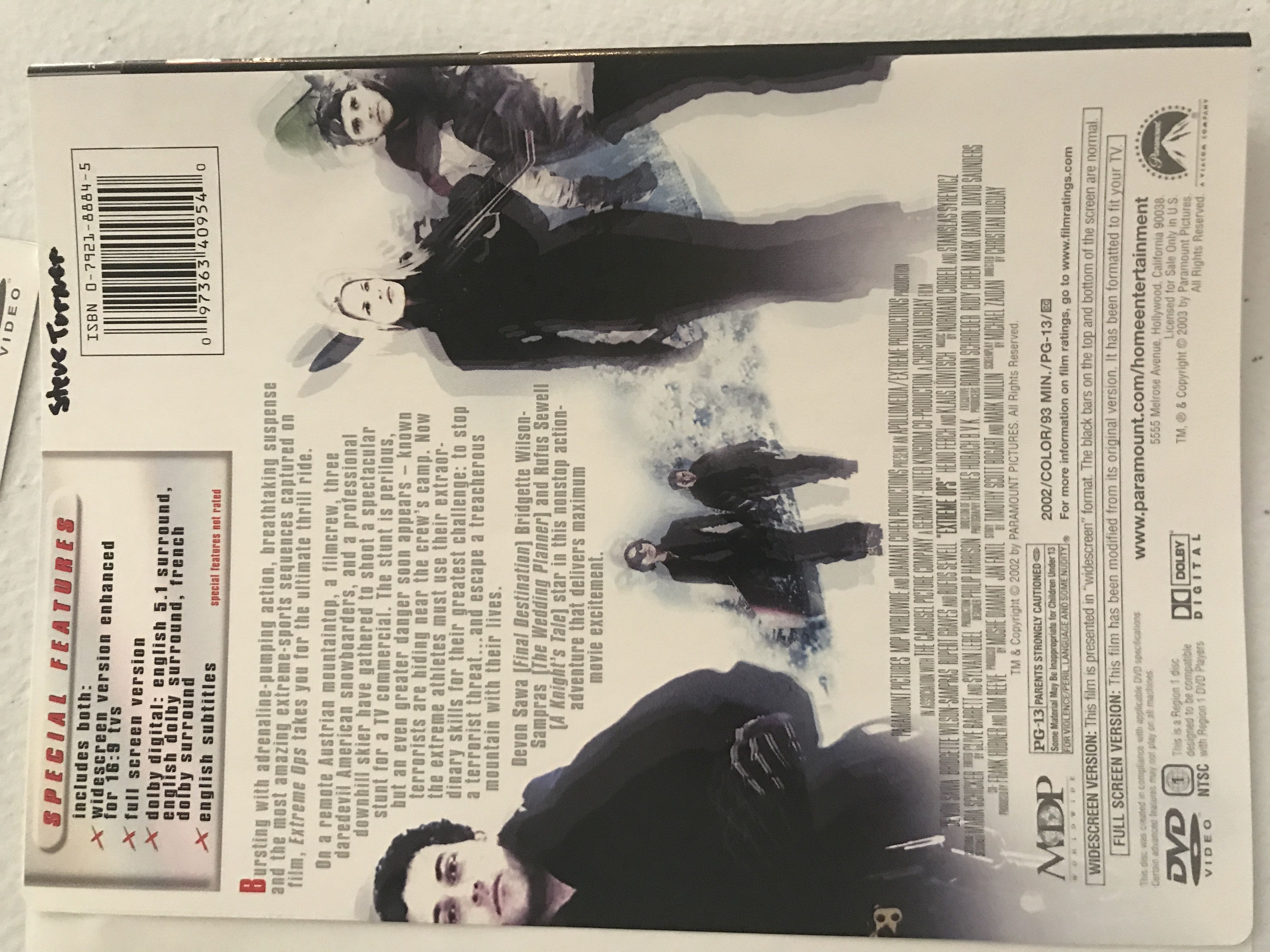 Extreme Ops DVD movie collectible [Barcode 097363409540] - Main Image 2