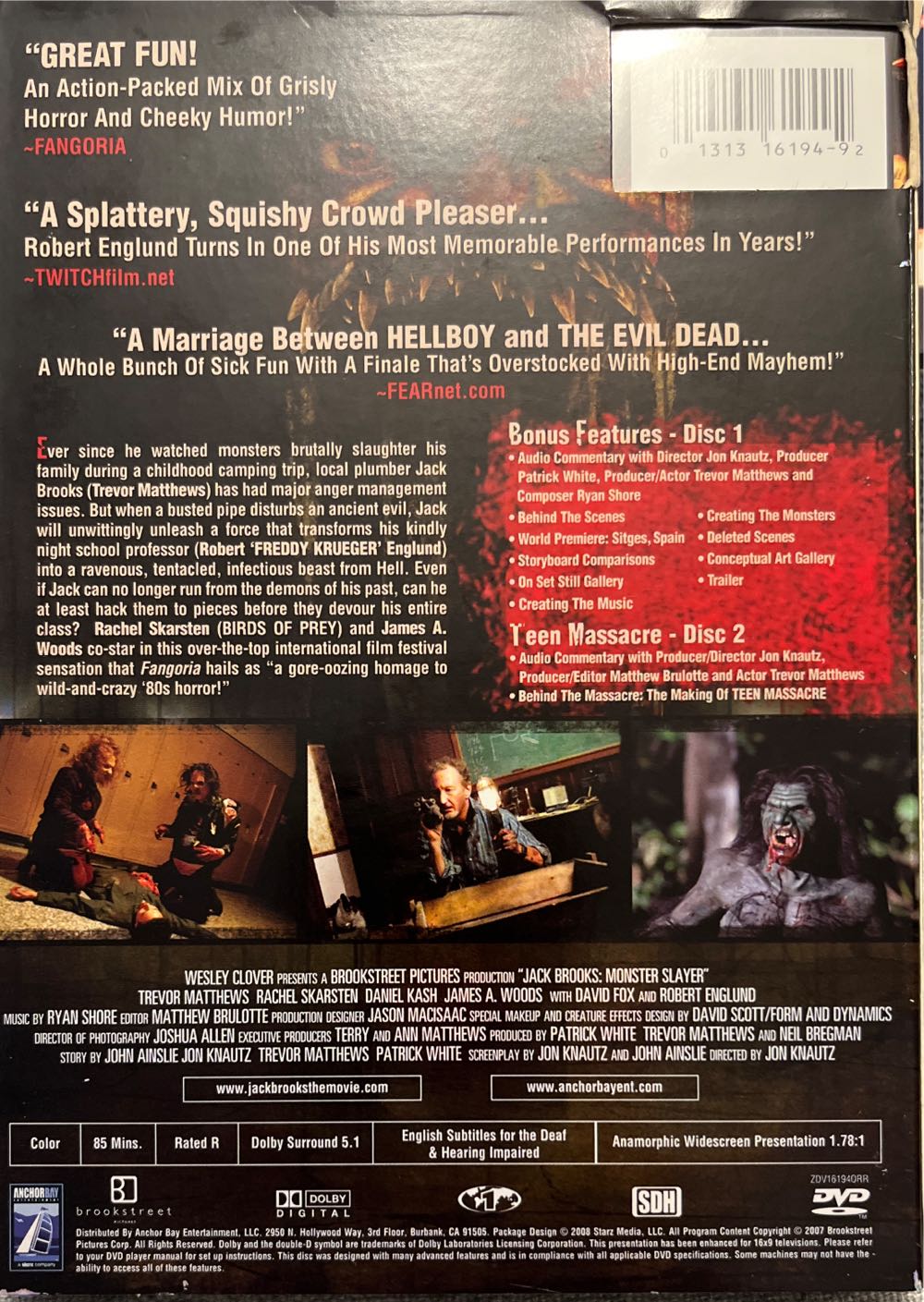 Jack Brooks: Monster Slayer (Slipcover) DVD movie collectible [Barcode 013131619492] - Main Image 2