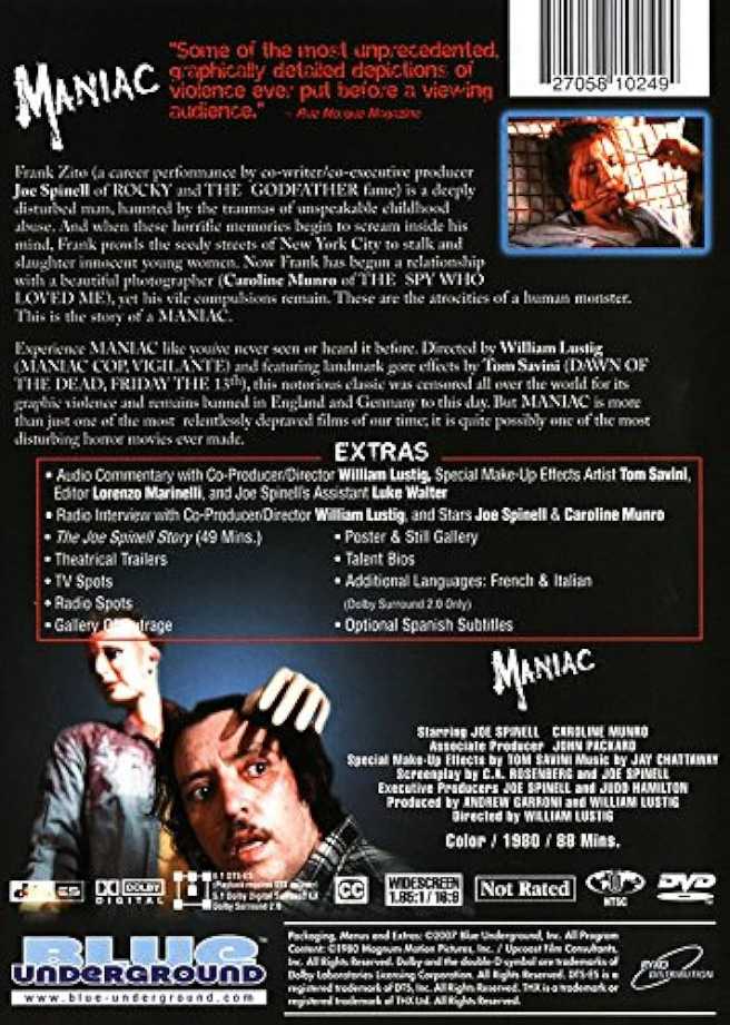 Maniac DVD movie collectible [Barcode 827058201698] - Main Image 4
