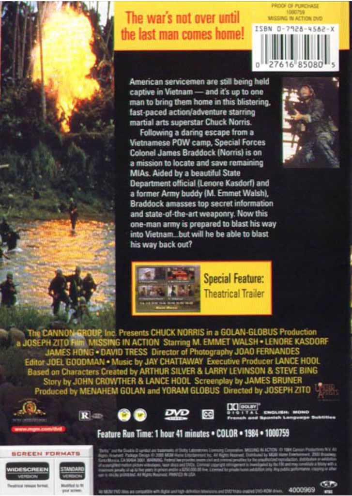 Missing in Action DVD movie collectible [Barcode 5050070003079] - Main Image 2