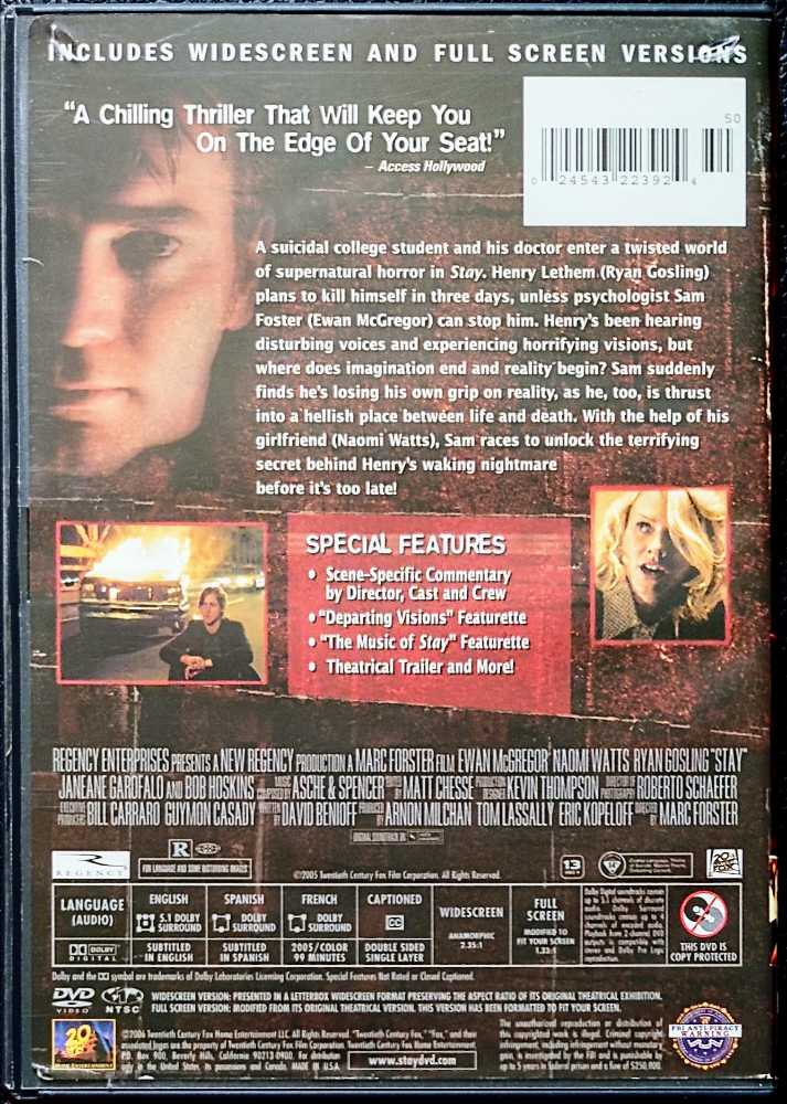 Stay DVD movie collectible [Barcode 024543223924] - Main Image 2
