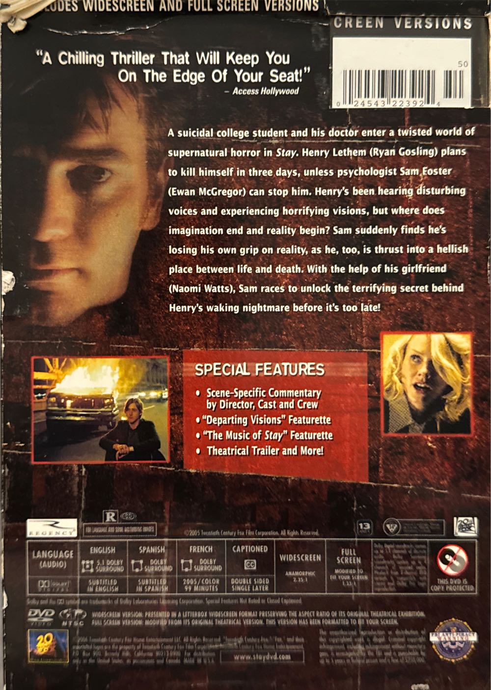 Stay DVD movie collectible [Barcode 024543223993] - Main Image 2