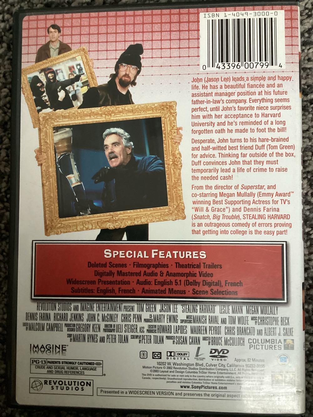 Stealing Harvard DVD movie collectible [Barcode 043396007994] - Main Image 2