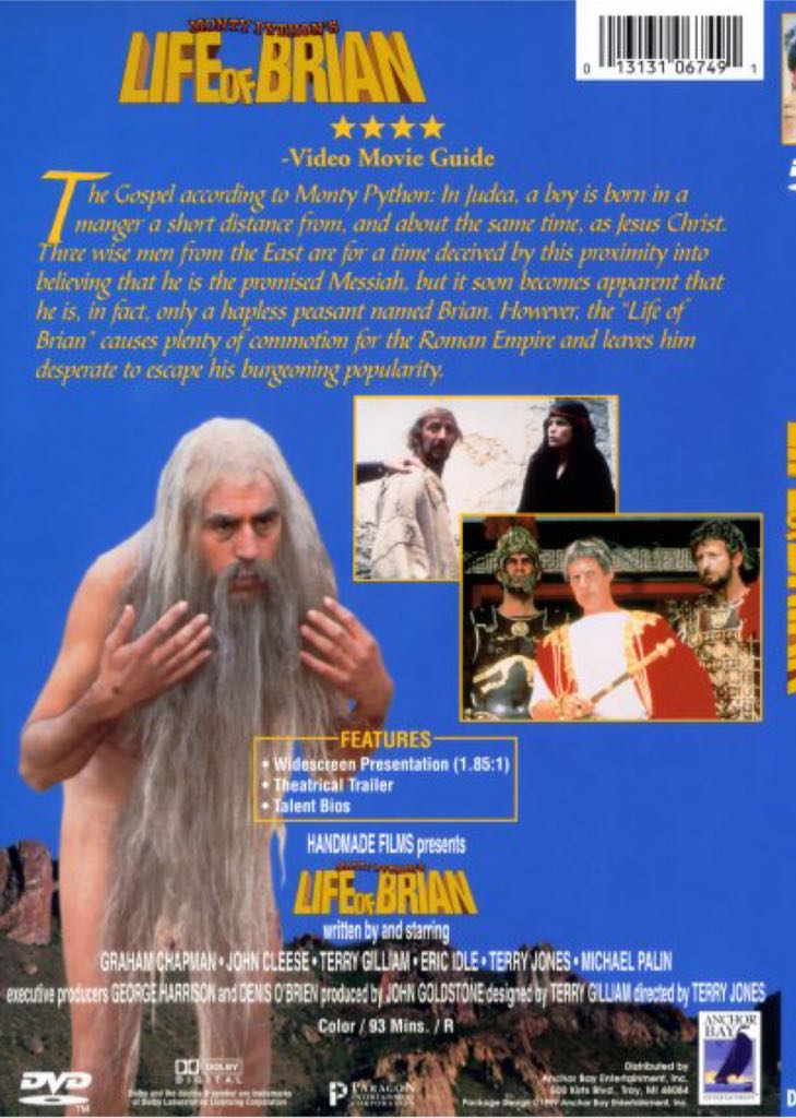Monty Python’s: Life Of Brian DVD movie collectible [Barcode 013131067491] - Main Image 2