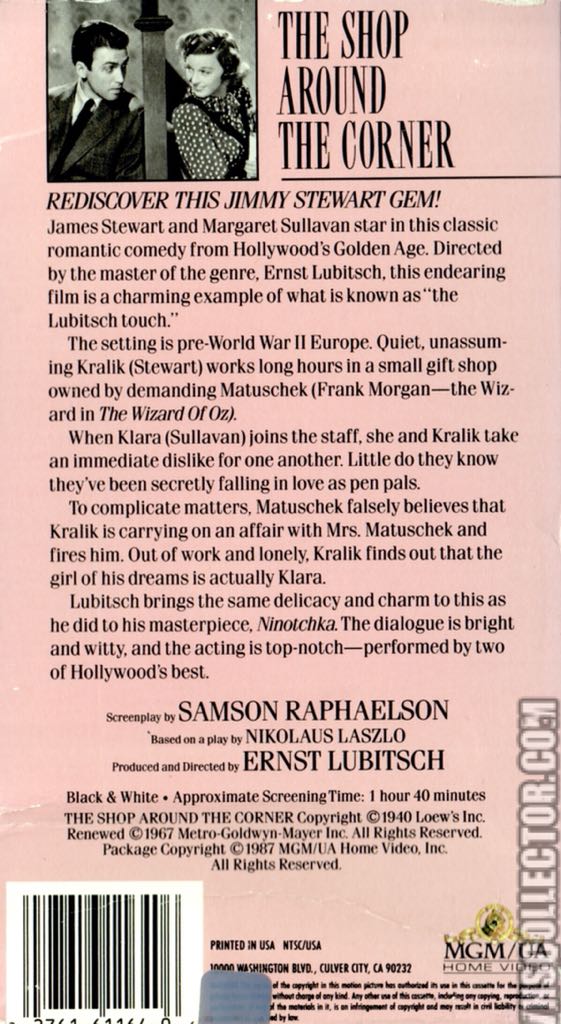 Shop Around The Corner (James Stewart), The DVD movie collectible [Barcode 027616116437] - Main Image 2