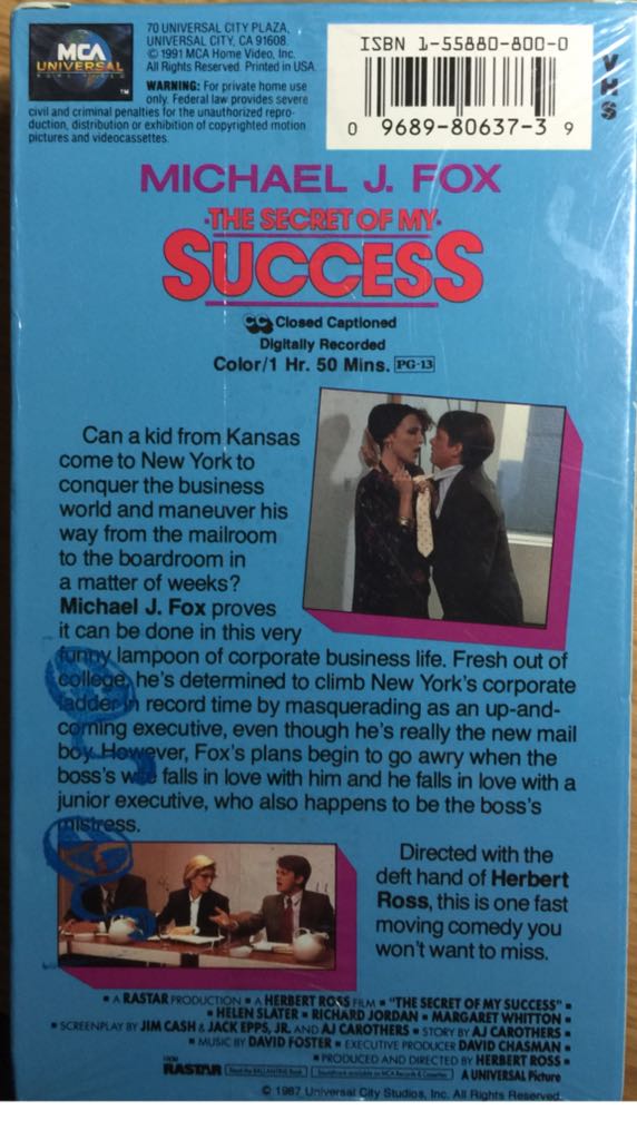 The Secret Of My Success VHS movie collectible [Barcode 096898063739] - Main Image 2