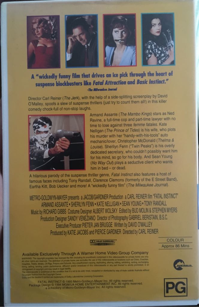 Fatal Instinct VHS movie collectible [Barcode 027616394439] - Main Image 2