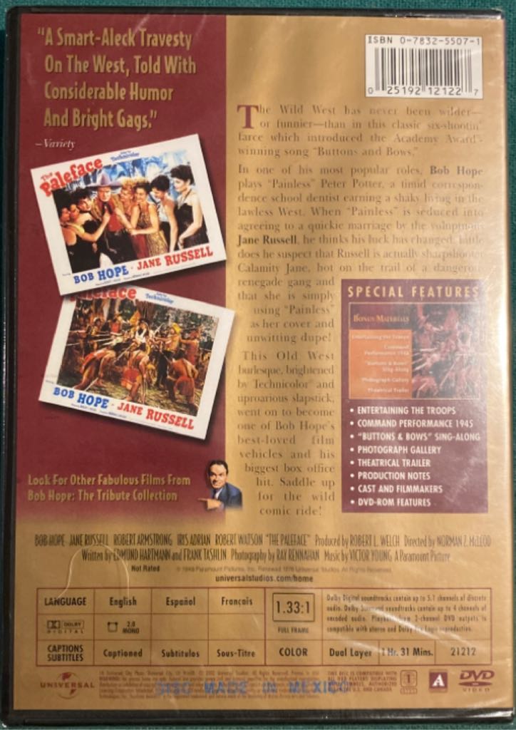 Paleface DVD movie collectible [Barcode 025192121227] - Main Image 2