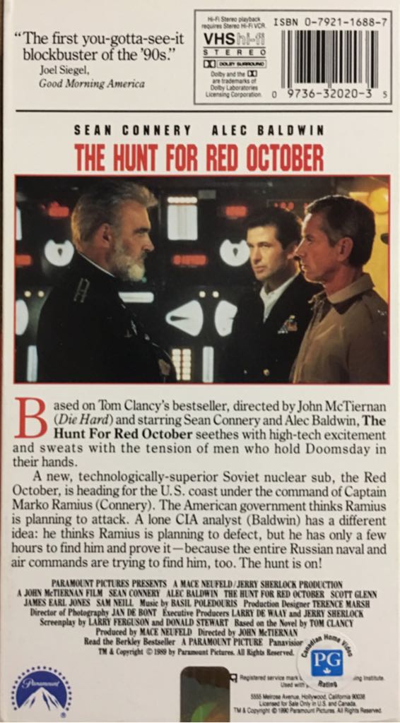 Hunt for Red October,The DVD movie collectible [Barcode 097363202035] - Main Image 2