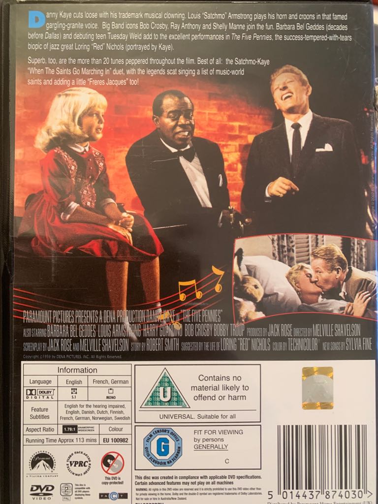 The Five Pennies DVD movie collectible [Barcode 5014437874030] - Main Image 2