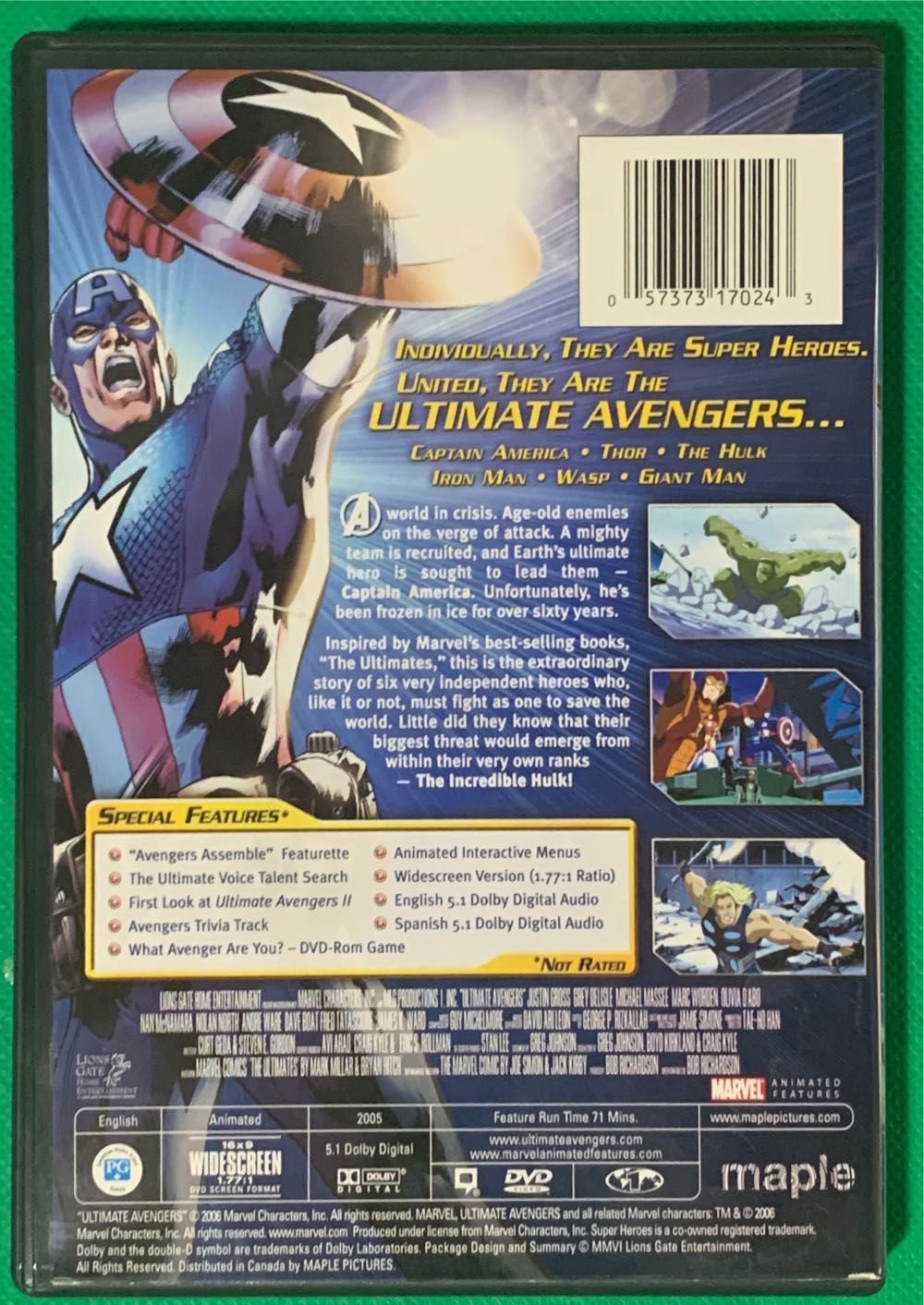 Ultimate Avengers 1 DVD movie collectible [Barcode 057373170243] - Main Image 2