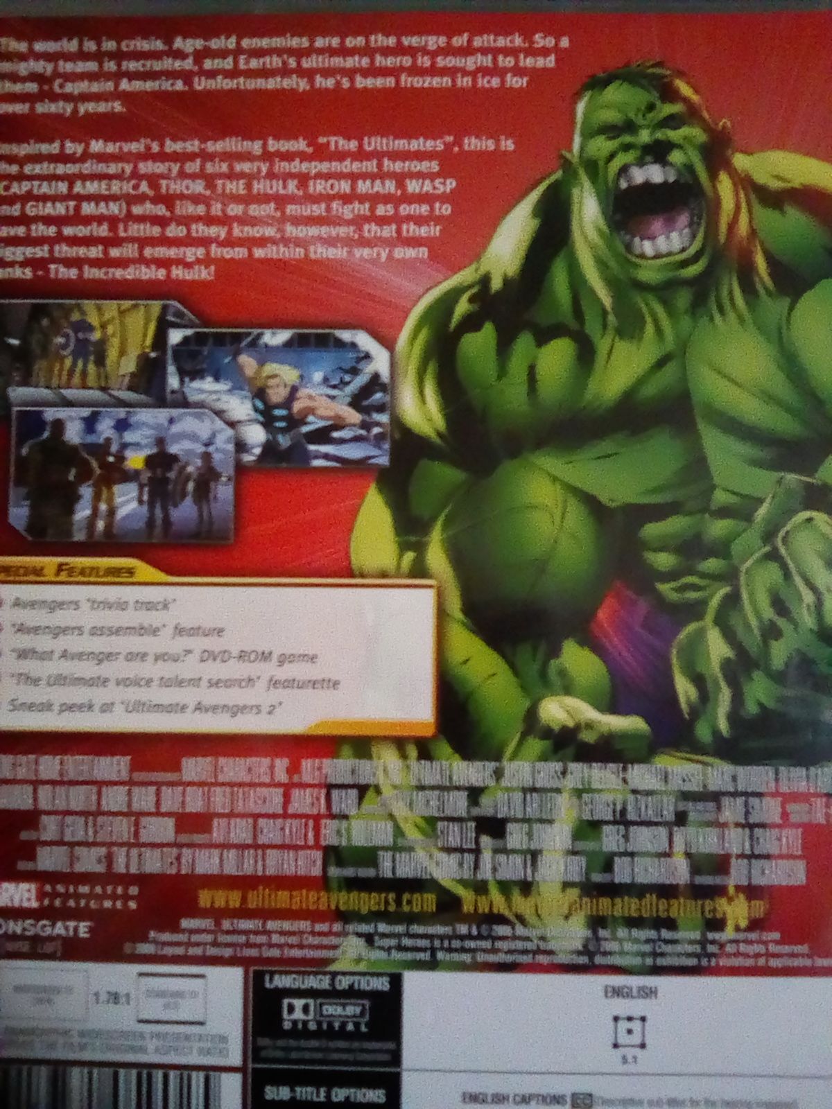 Avengers - Ultimate Avengers 1 - The Movie - Cartoon DVD movie collectible [Barcode 9317731059025] - Main Image 2
