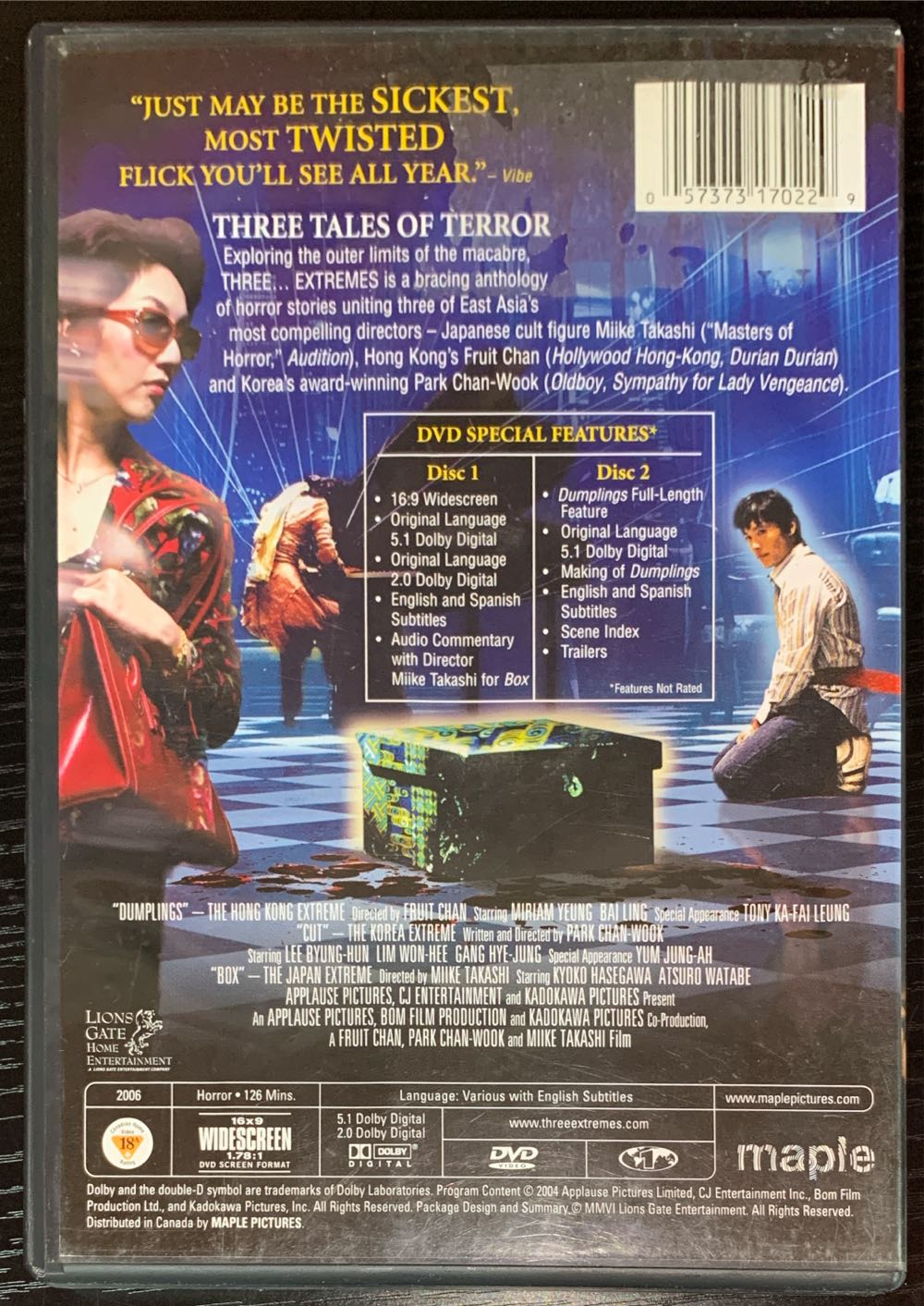 3 Extremes (Two-Disc Special Edition) DVD movie collectible [Barcode 057373170229] - Main Image 2