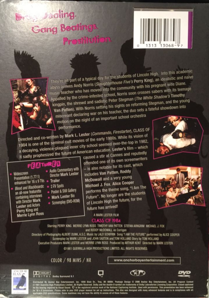Class of 1984 (W/Booklet In Slip Cover) DVD movie collectible [Barcode 013131306897] - Main Image 2